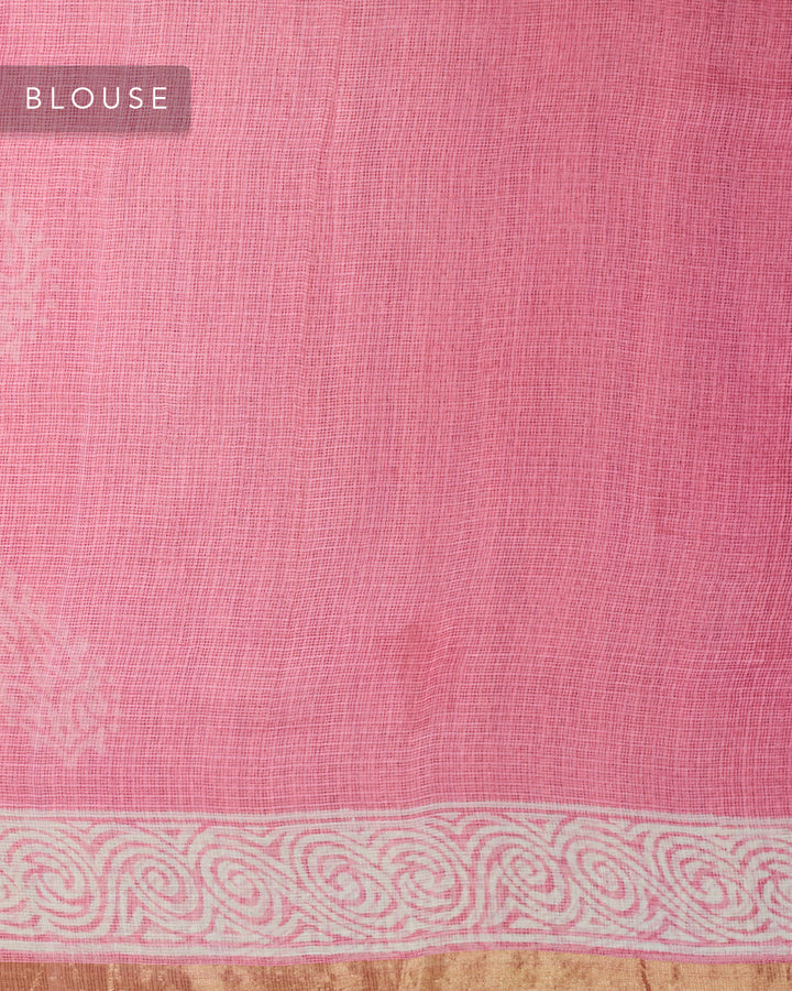 Pink Kota Printed Banarasi Saree