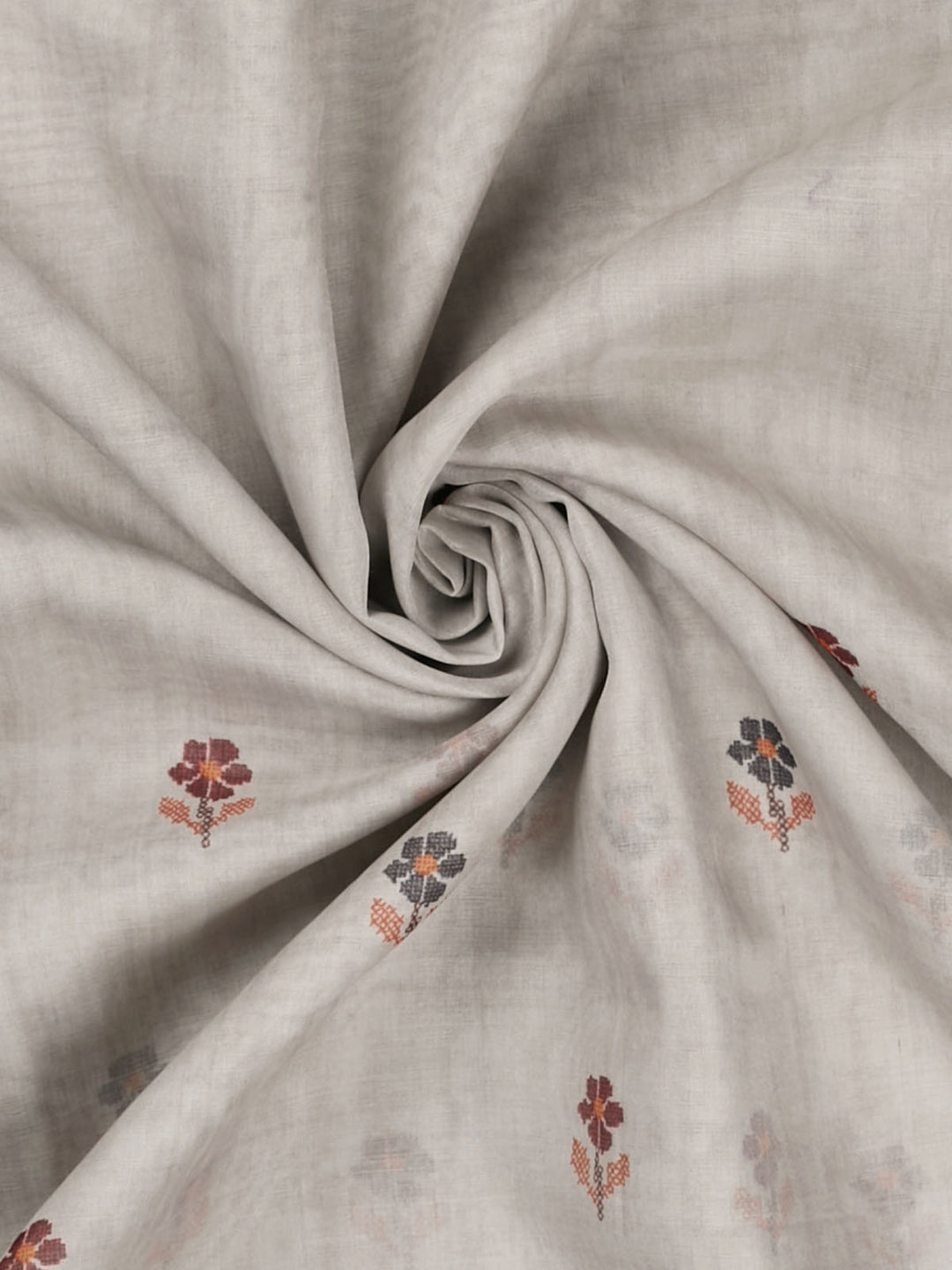 Biege Cotton Plain Banarasi Saree_3