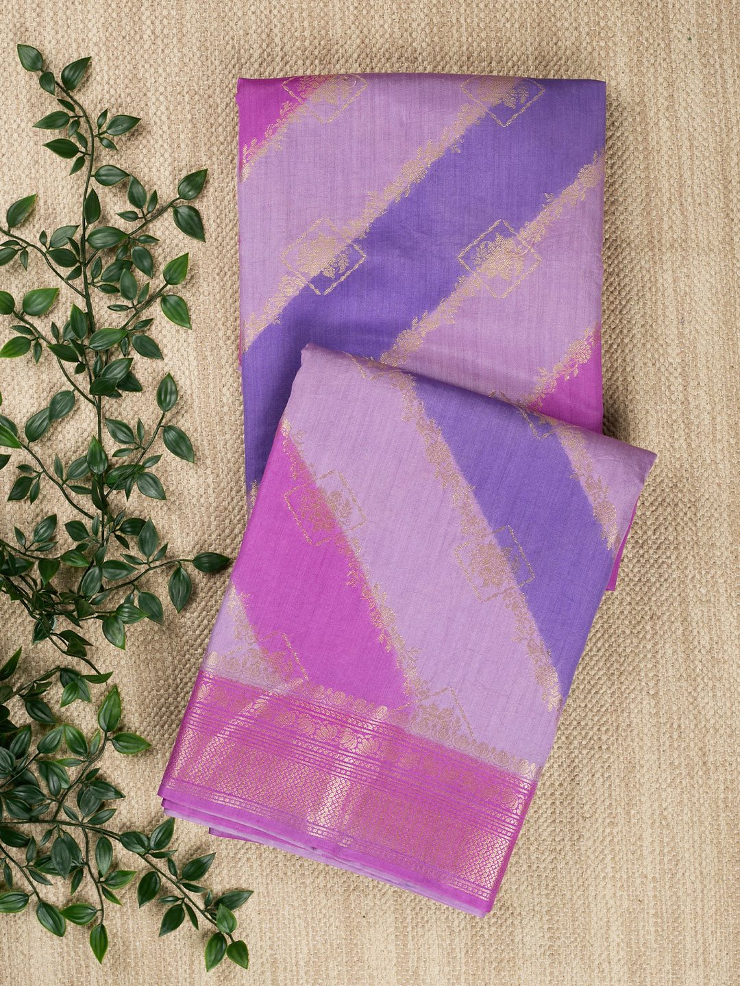 Purple Chiniya Silk Banarasi Saree_1