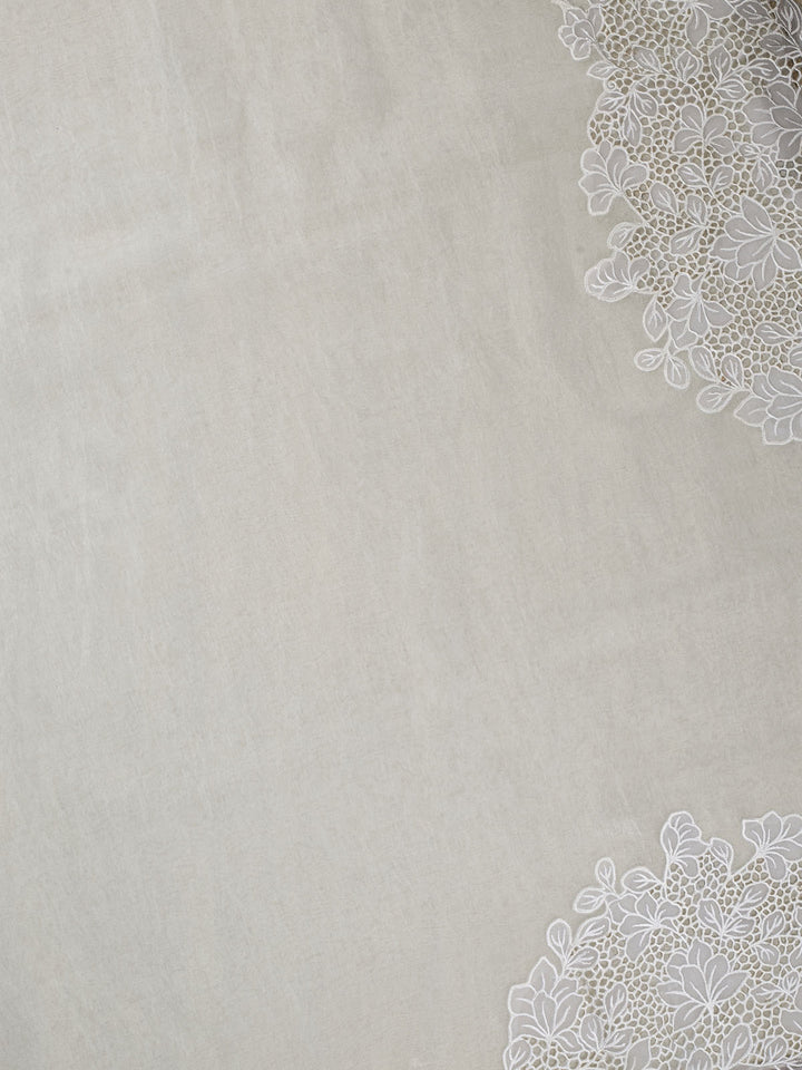 White Tissue Plain Banarasi Saree