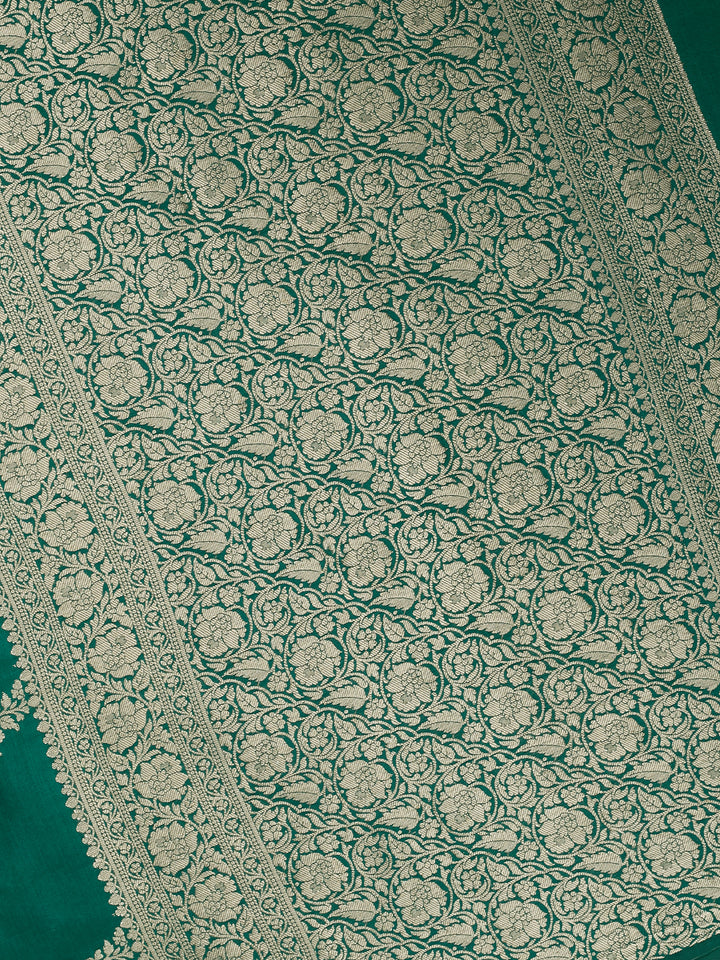 Forest Green Chiniya Silk Banarasi Saree