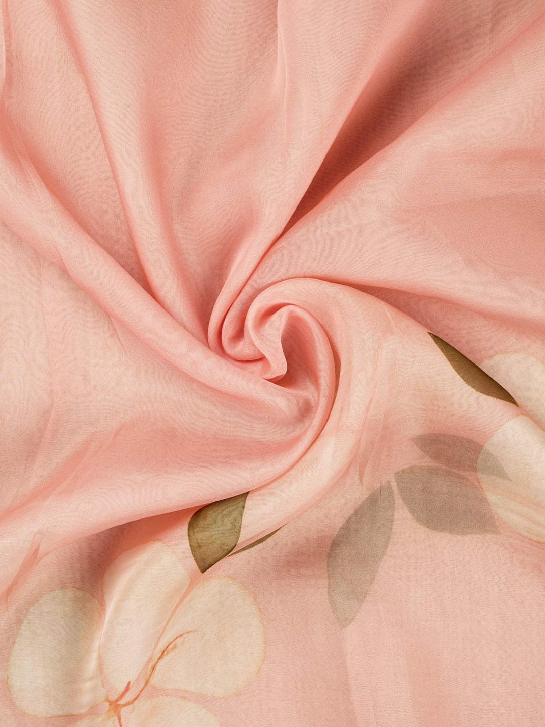 Peach Pure Organza Printed Banarasi Saree_3