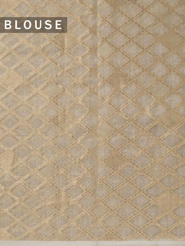 Biege Pure Tissue Zari Weave Banarasi Saree