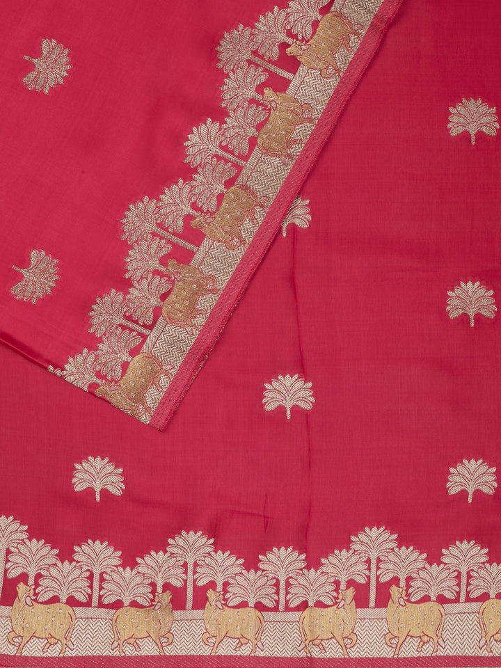 Pink Mysore Silk Zari Buti  Banarasi Saree
