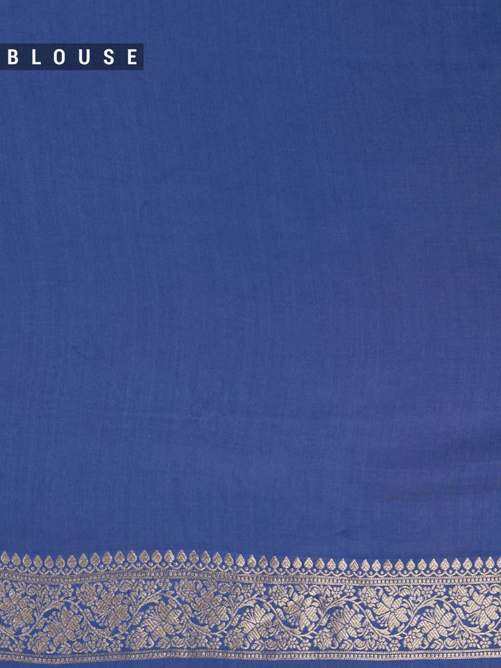 Blue Mysore Silk Bird Buta Banarasi Saree