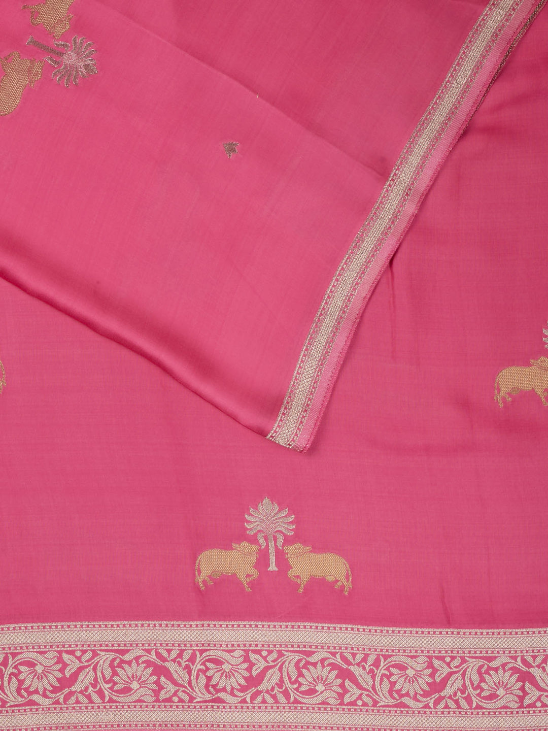 Pink Mysore Silk Sonarupa Buta Banarasi Saree_2