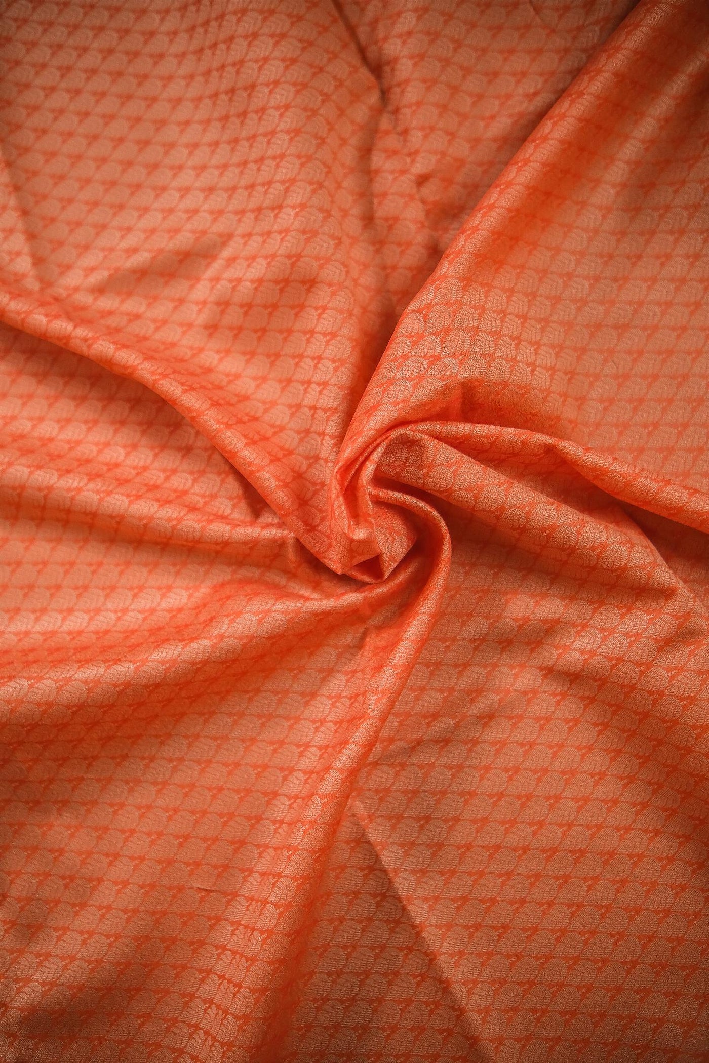 Peach blended cotton festive wear banarasi saree