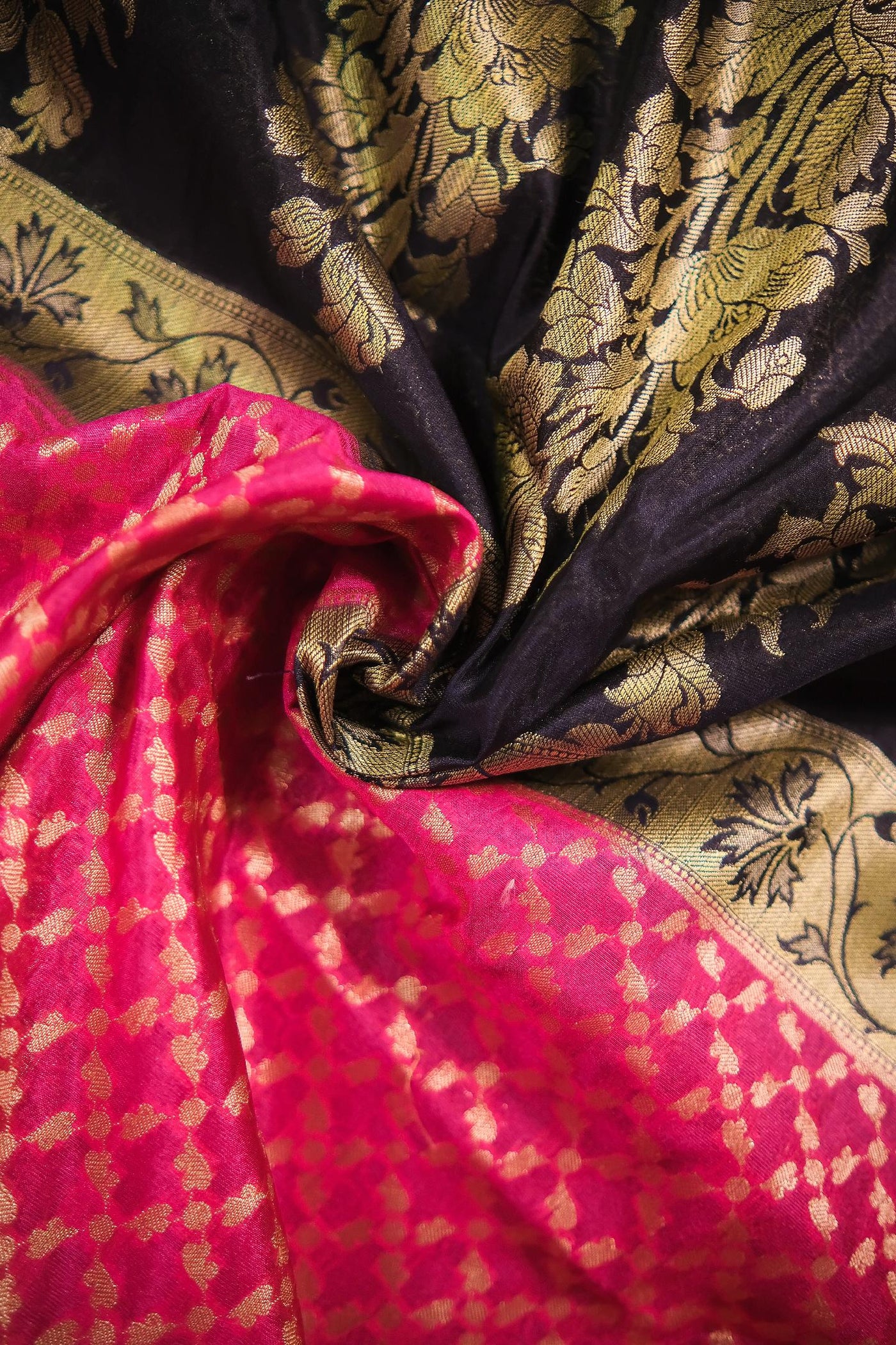Rani blended silk festive wear banarasi saree