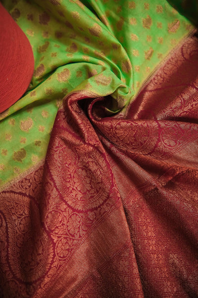 Green blended silk festive wear banarasi saree