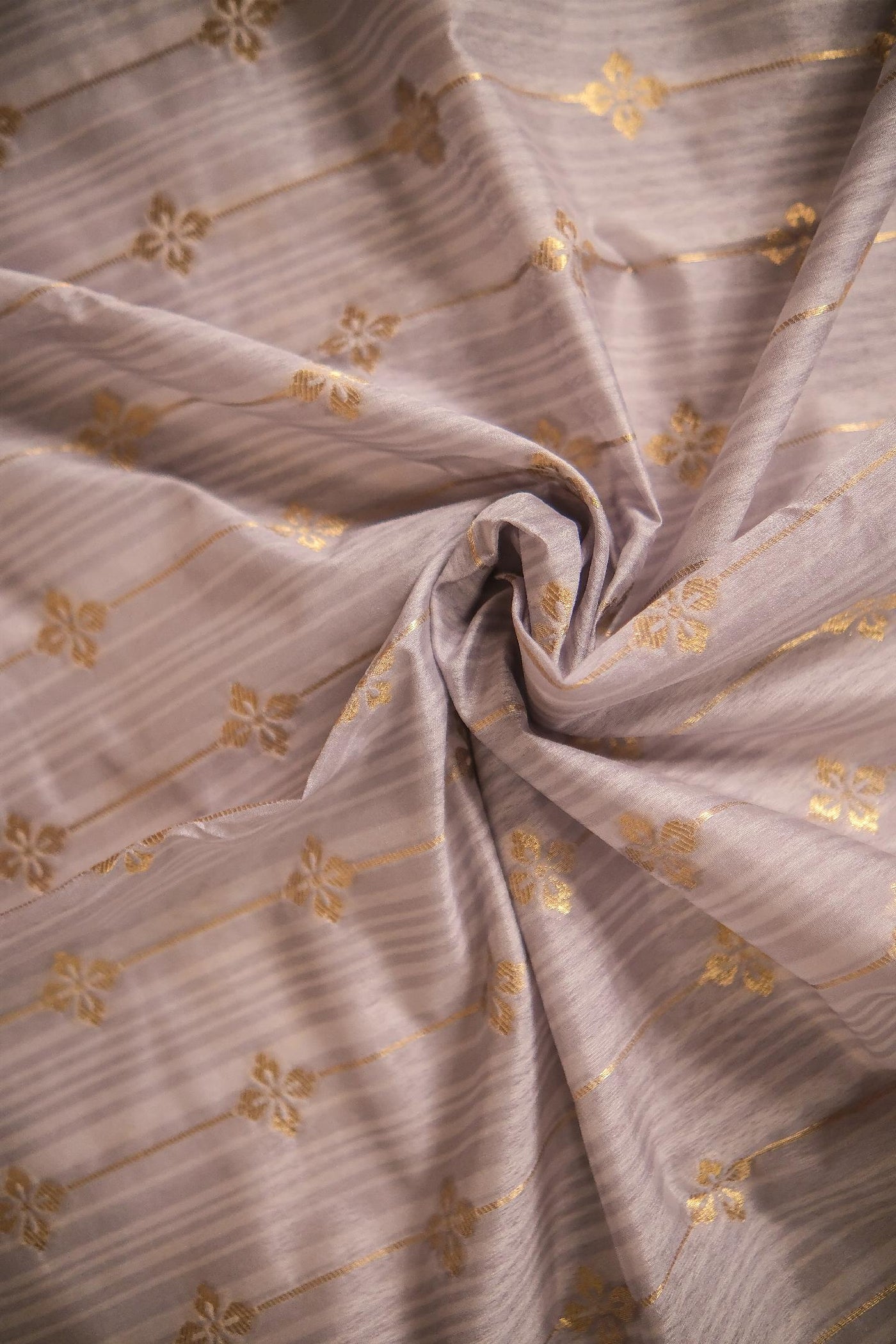 Grey blended tussar silk festive wear banarasi saree