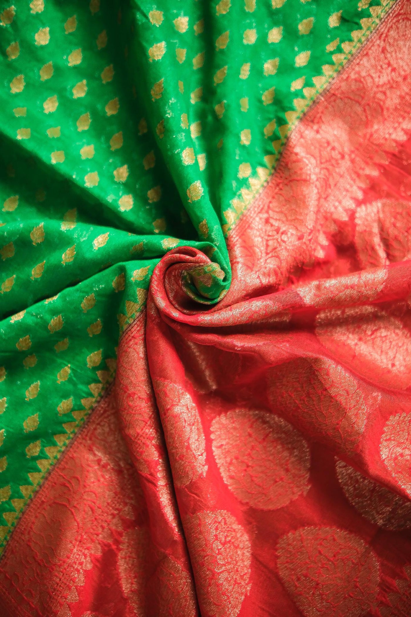 Green blended georgette festive wear banarasi saree