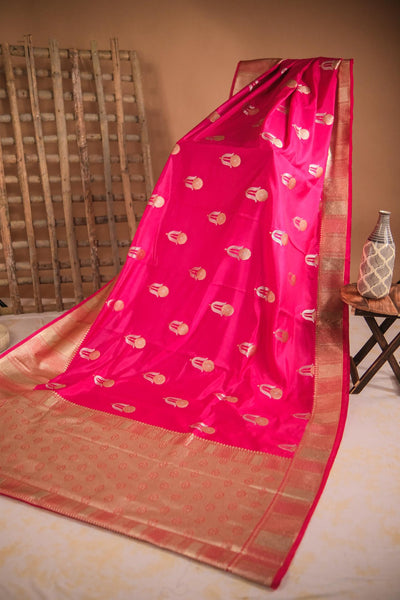 Rani blended dupion silk festive wear banarasi saree