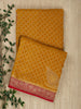 Mustard Yellow Khaddi Georgette Silk Banarasi Saree