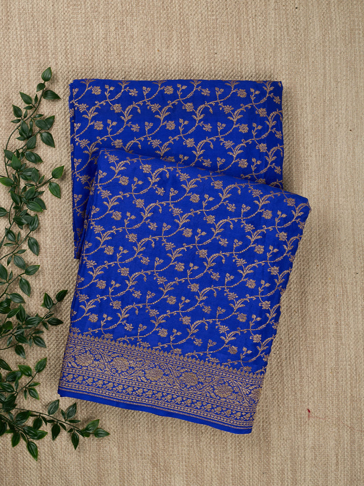 Ink Blue Crepe Georgette Banarasi Saree