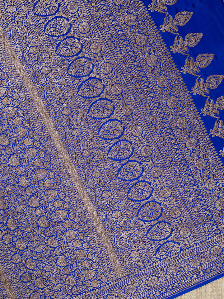 Ink Blue Crepe Georgette Banarasi Saree