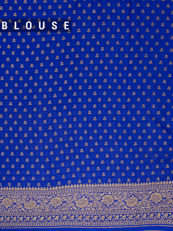 Ink Blue Crepe Georgette Banarasi Saree