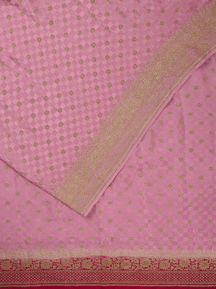 Dusty Pink Crepe Georgette Banarasi Saree