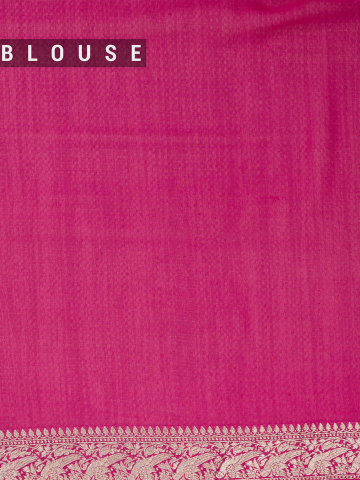 Hot Pink Khaddi Georgette Banarasi Saree