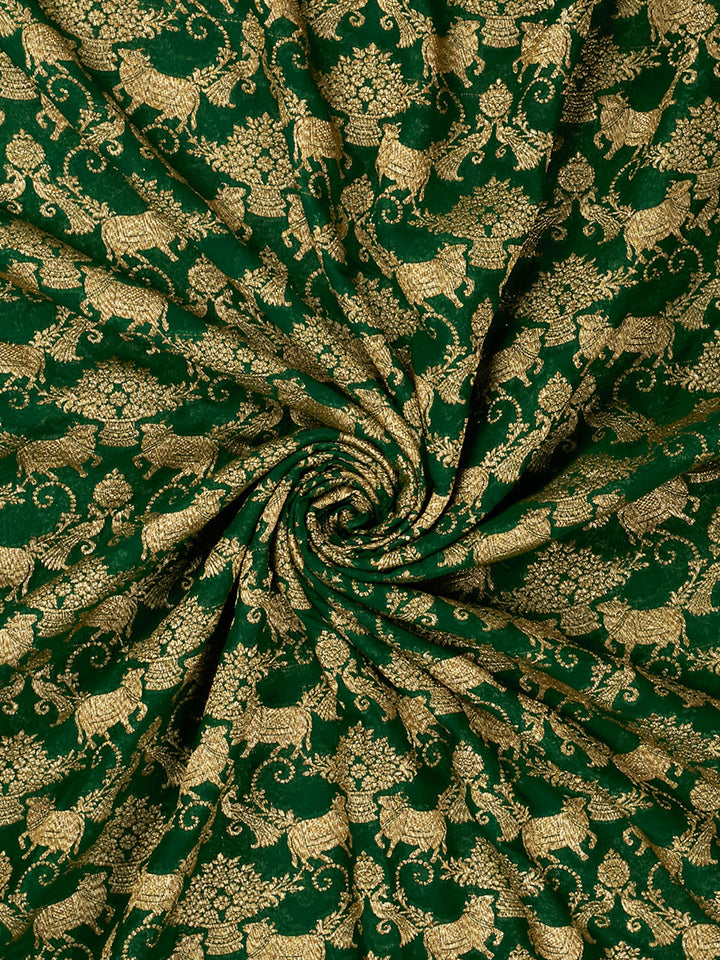 Dark Green Khaddi Georgette Banarasi Saree