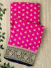 Pink Georgette Gold Zari Booty Banarasi Saree