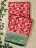 Red Georgette Gold Jari Jaal Banarasi Saree