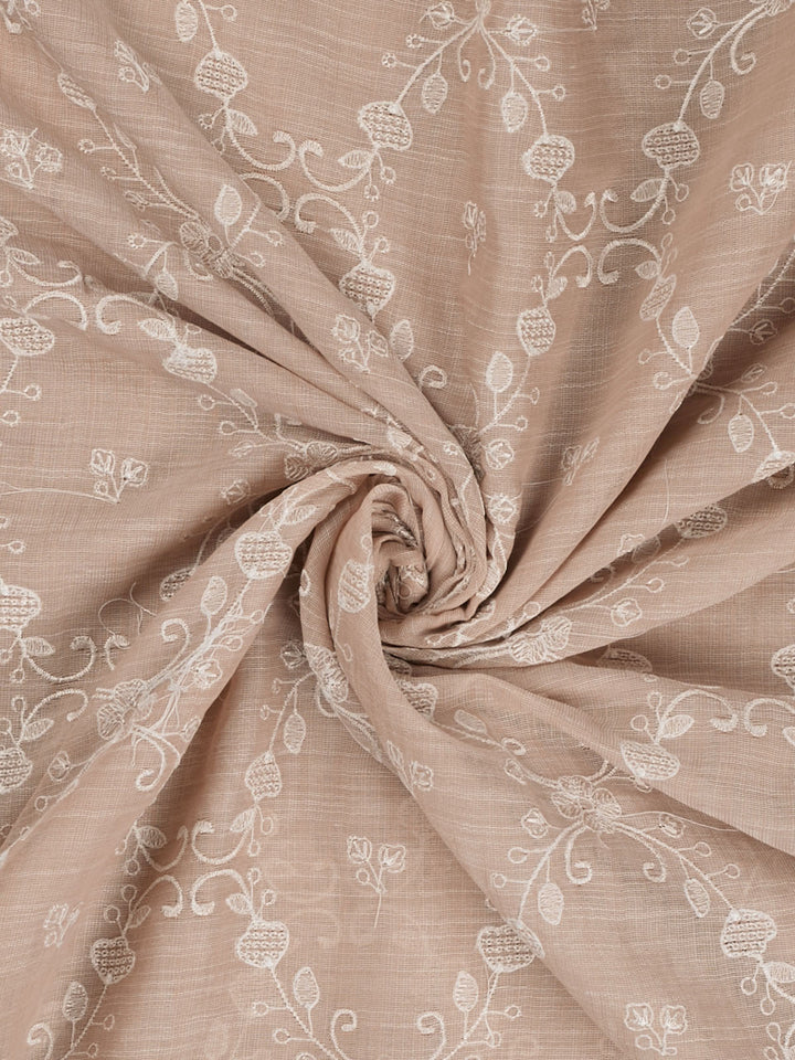 Beige Cotton Jaal Banarasi Saree