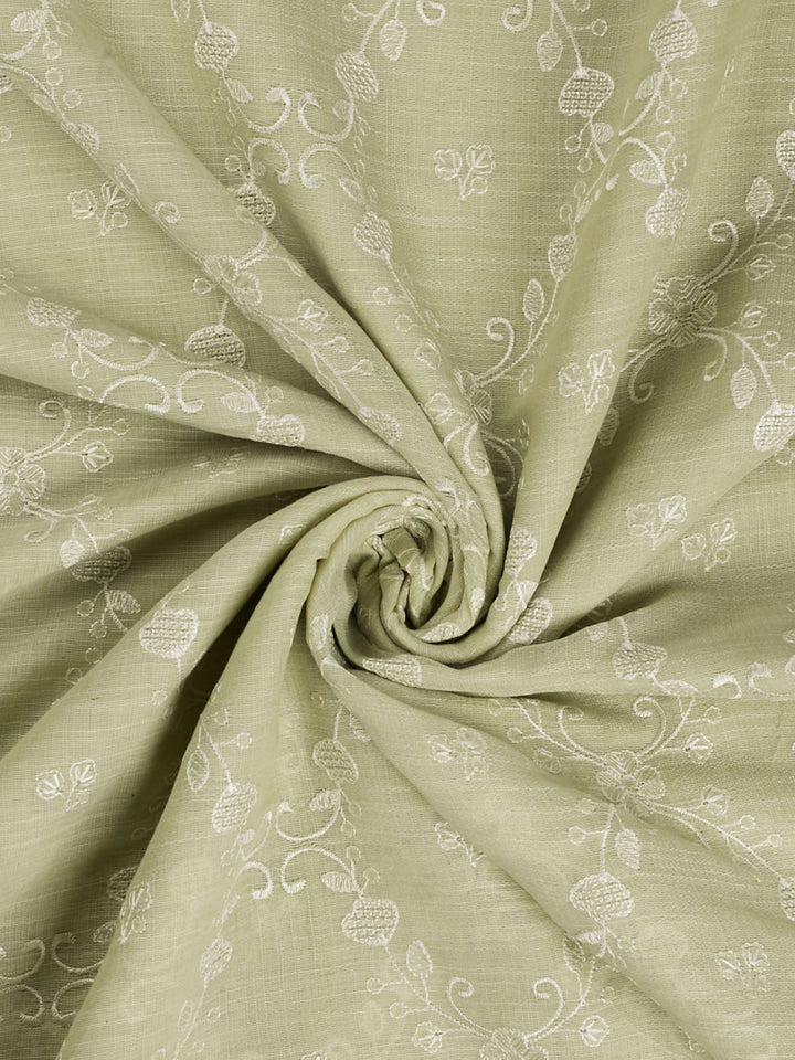 Green Cotton Jaal Banarasi Saree