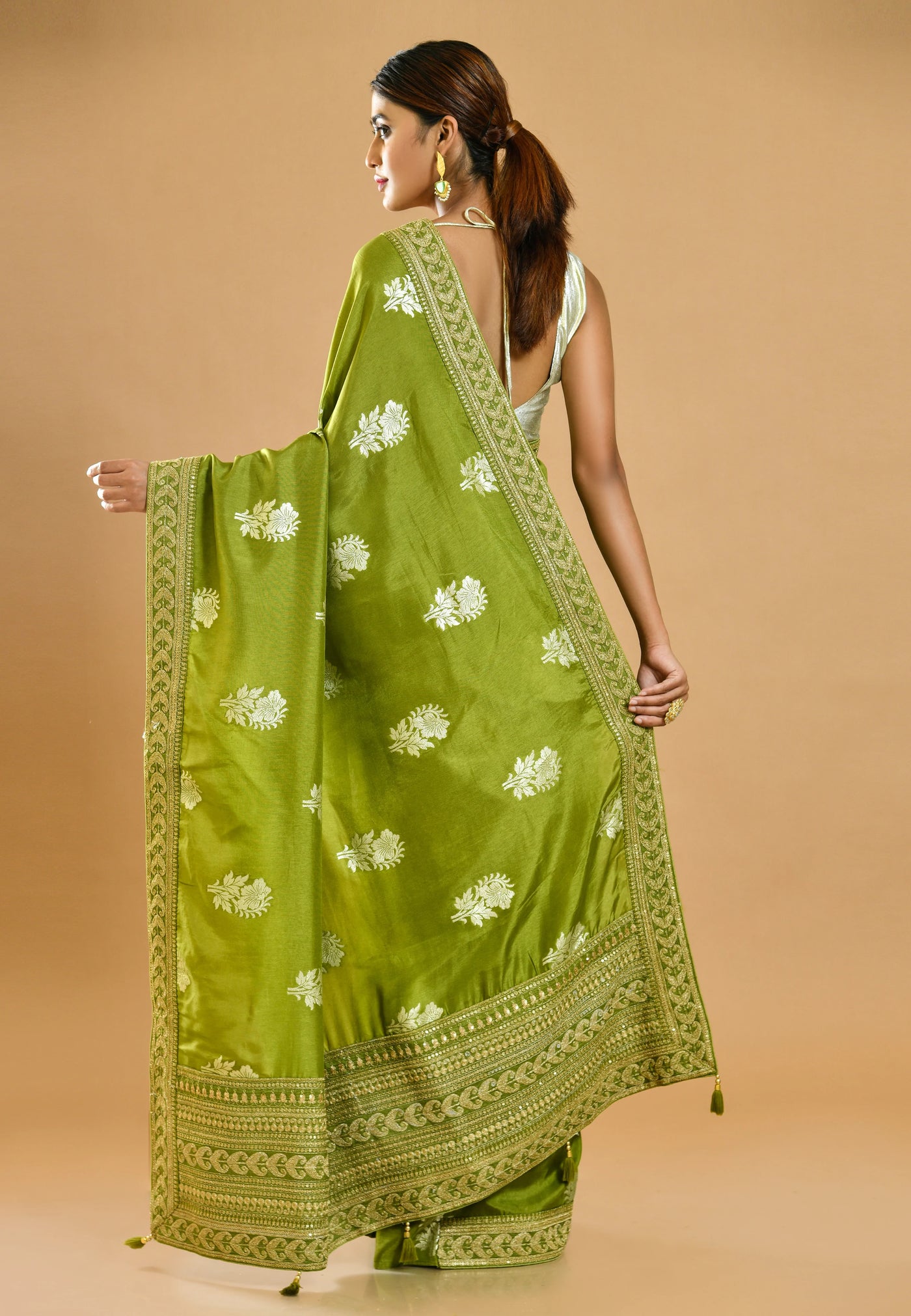 Mehendi Green Silk Saree