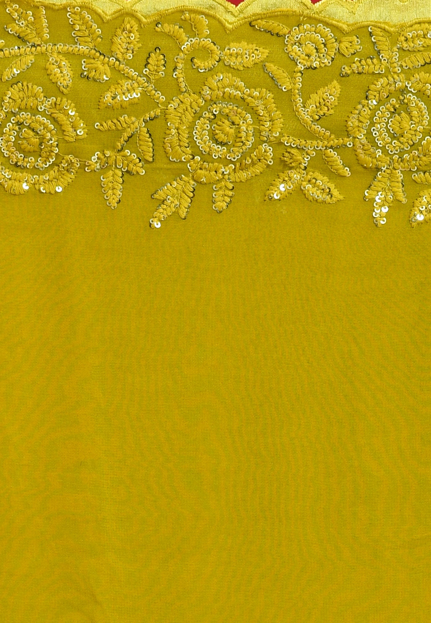 Light Yellow Georgette  Festive Wear Saree