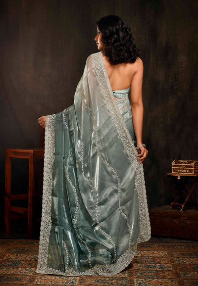 Sage Green Ombre Party Wear Saree