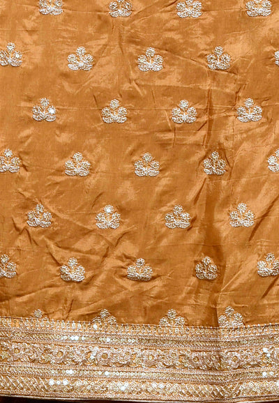 Golden Woven Design Printed Saree