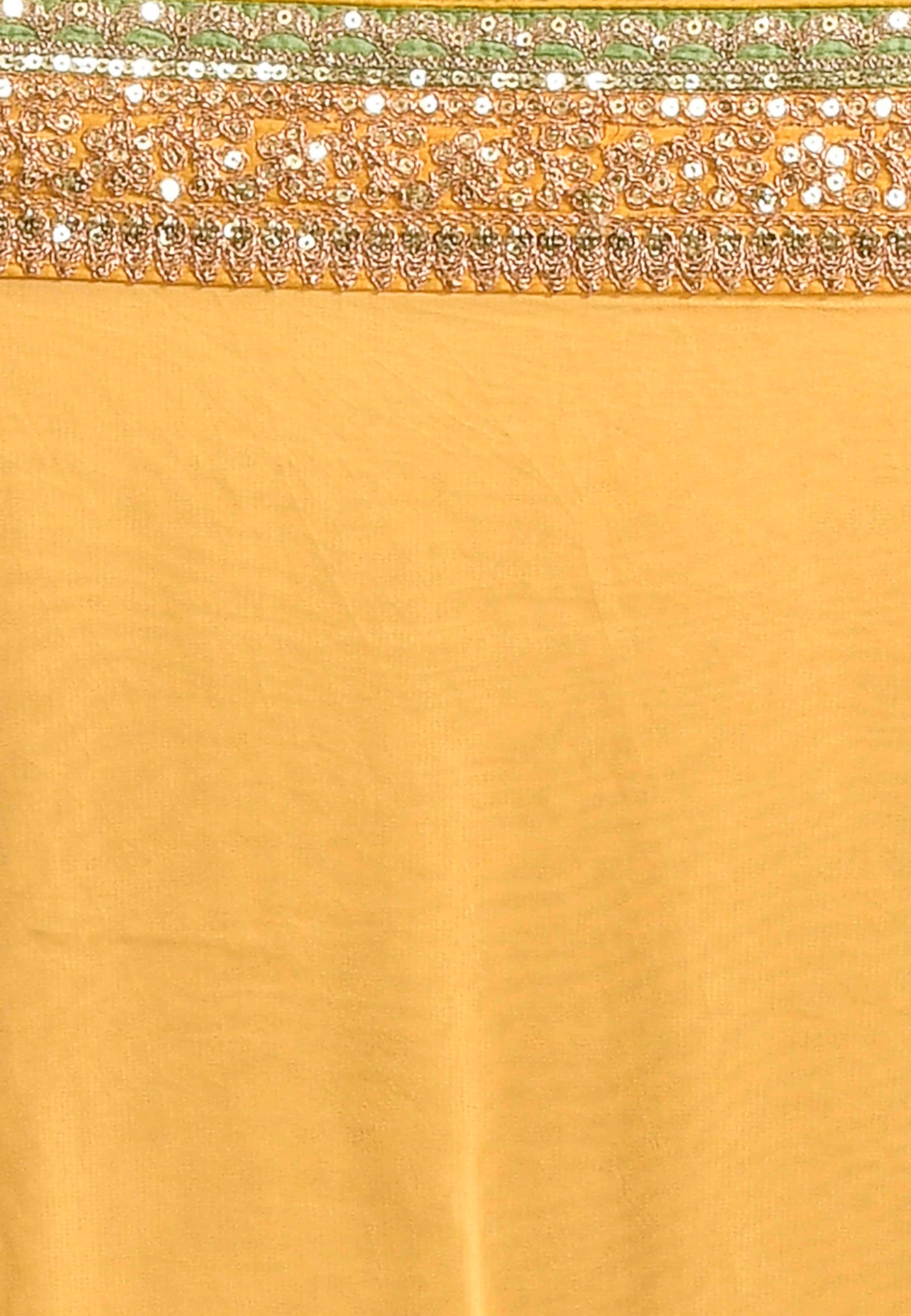 Yellow Pure Georgette Floral Saree