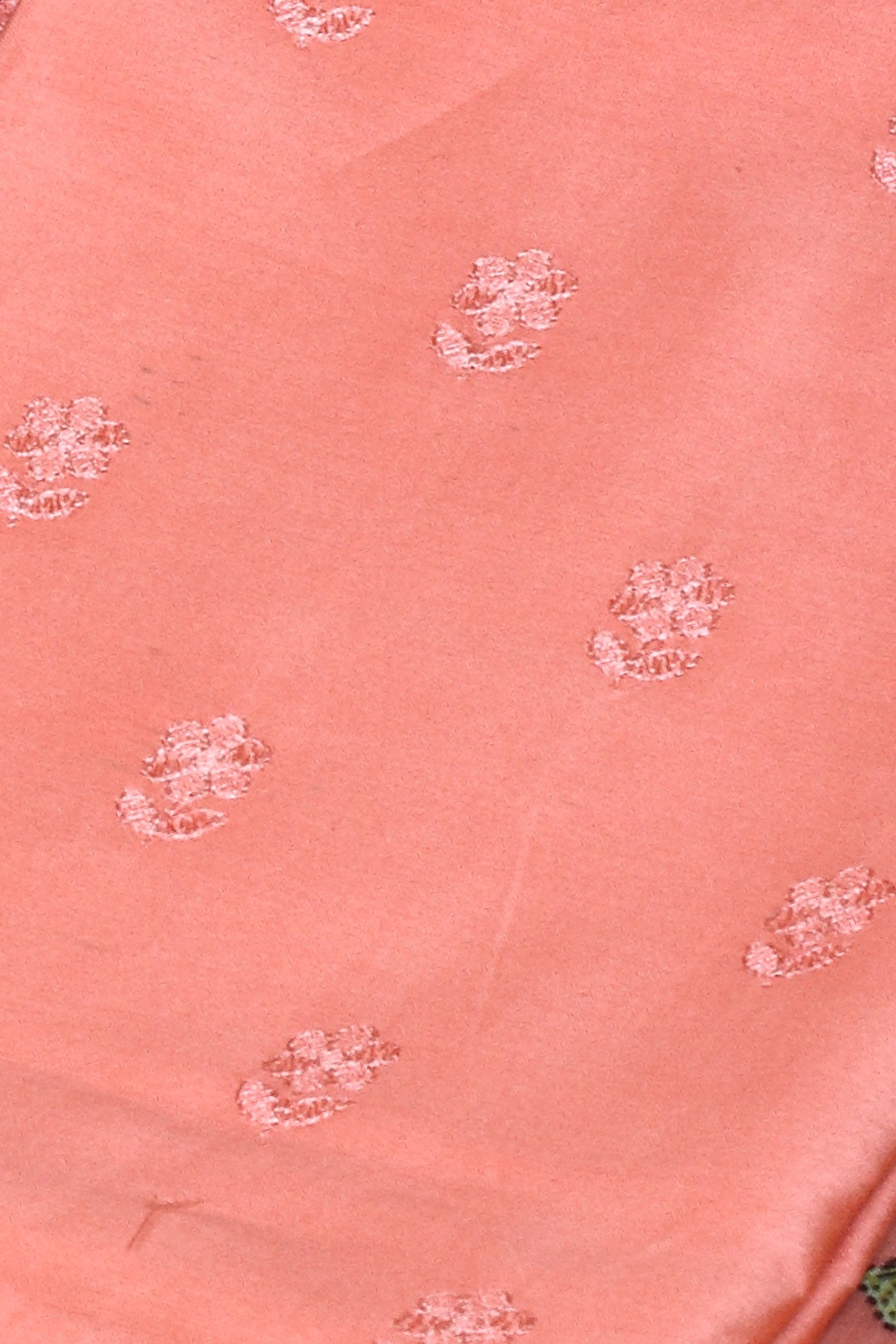 Chanderi Peach Machine Embroidered Unstitched Kurta Dupatta Set