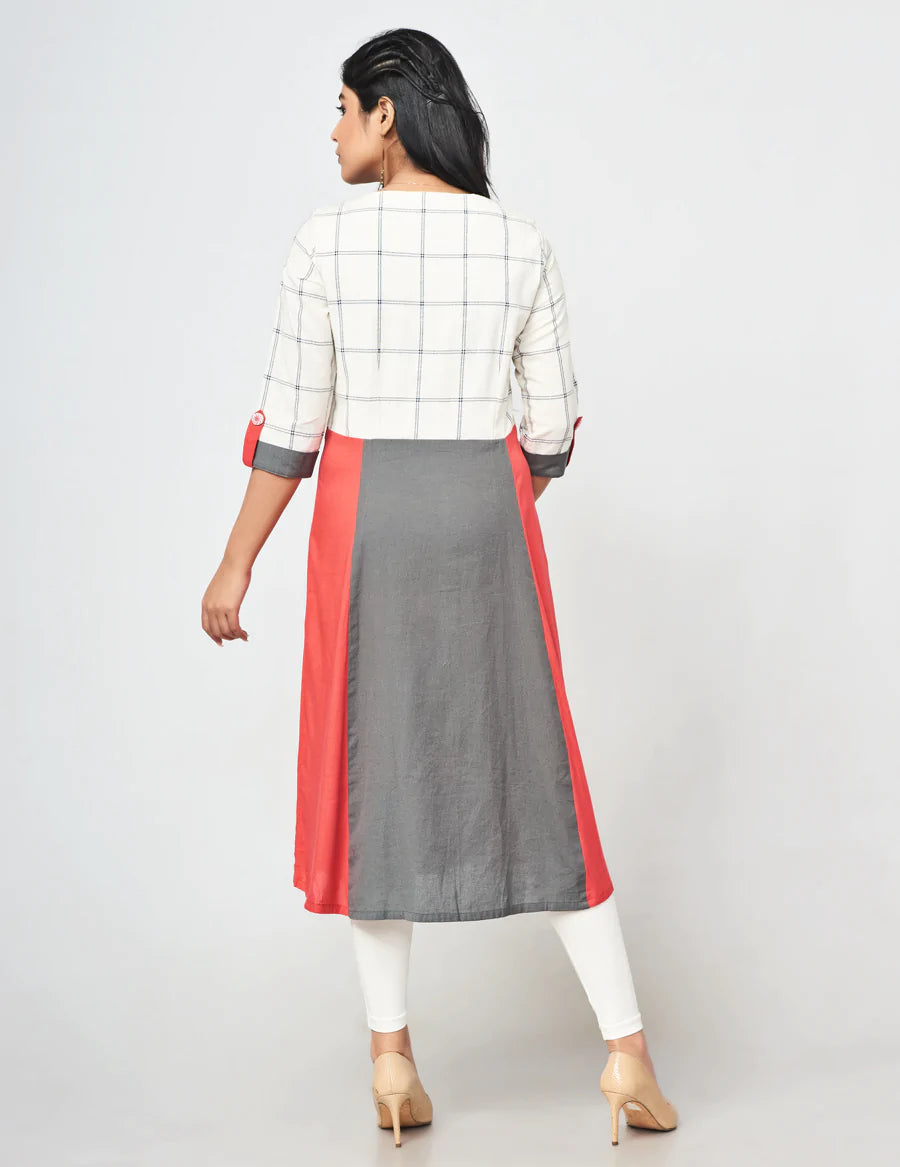 Fidaindia Grey Modal A Line Long Dress
