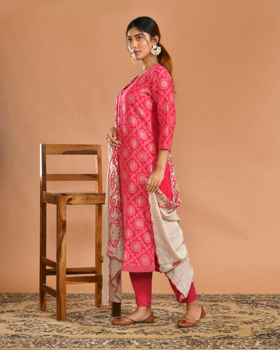 Rani Dola Silk Hand & Machine Embroidery Ethnic Suit Set