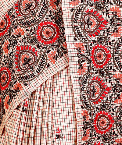 Brown Gachi Tussar Ornamental Embroidery Saree