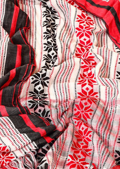 Multicolor Cotton Geometric Handloom Saree